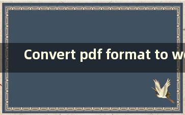 Convert pdf format to word document（将pdf文件格式转换为word）